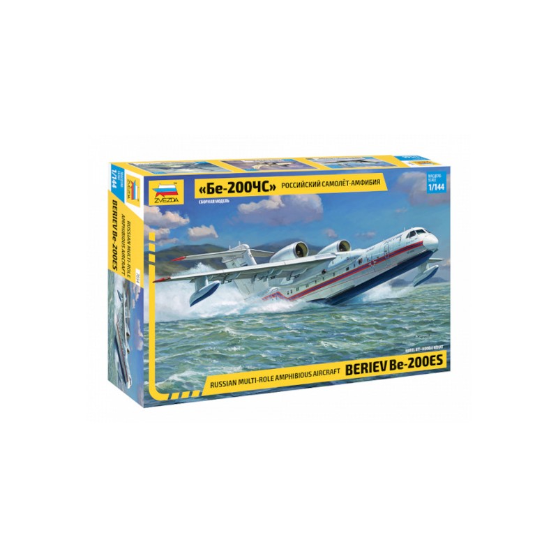Kit Modèle Réduit Beriev Be-200 ES Avion Amphibie - Échelle 1:144, 60 Pièces, Zvezda - Maquette Plastique à Monter